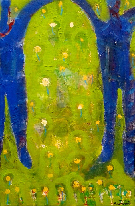 Painting titled "dandelions" by Simon Taylor, Original Artwork