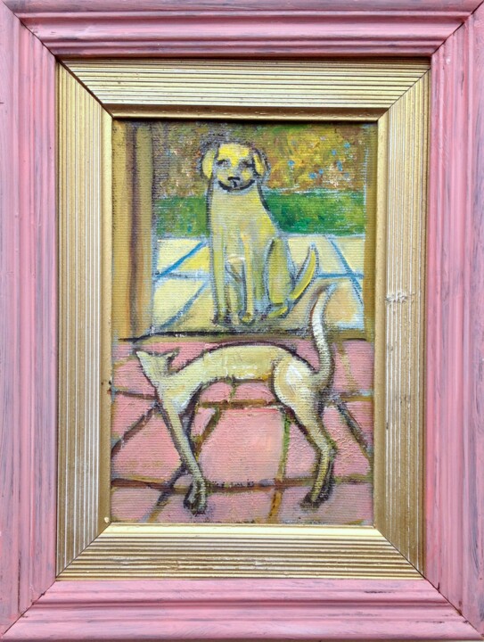 Painting titled "cat/dog" by Simon Taylor, Original Artwork