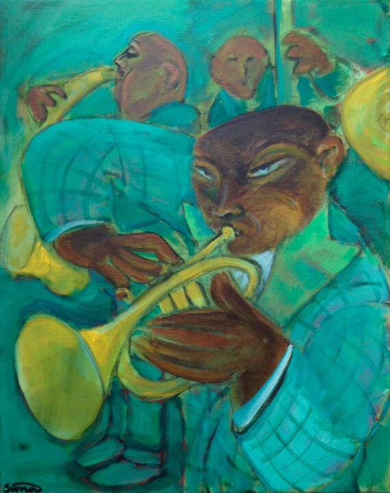 Painting titled "jazz 13" by Simon Taylor, Original Artwork, Acrylic