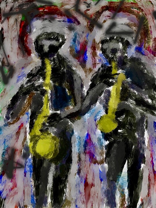 Arte digitale intitolato "graffiti jazz" da Simon Taylor, Opera d'arte originale, Pittura digitale