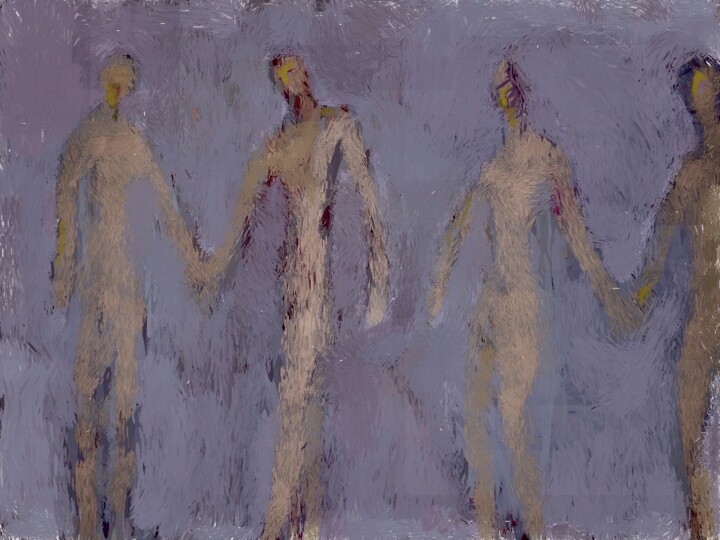 Digital Arts titled "holding hands" by Simon Taylor, Original Artwork, Digital Painting