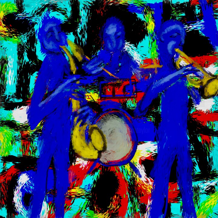 Digital Arts titled "blue jazz" by Simon Taylor, Original Artwork, Digital Painting