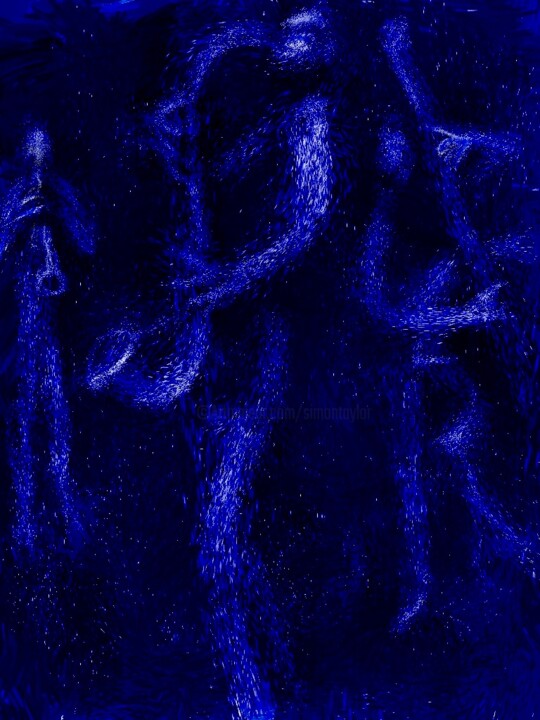 Digital Arts titled "blue jazz 2" by Simon Taylor, Original Artwork, Digital Painting