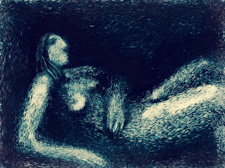 Цифровое искусство под названием "reclining woman" - Simon Taylor, Подлинное произведение искусства, Цифровая живопись