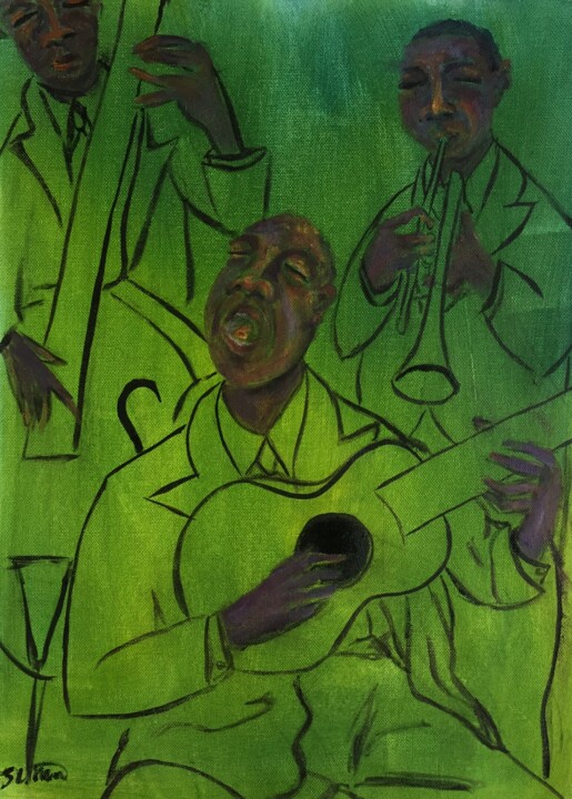 Malarstwo zatytułowany „blues 3” autorstwa Simon Taylor, Oryginalna praca, Akryl