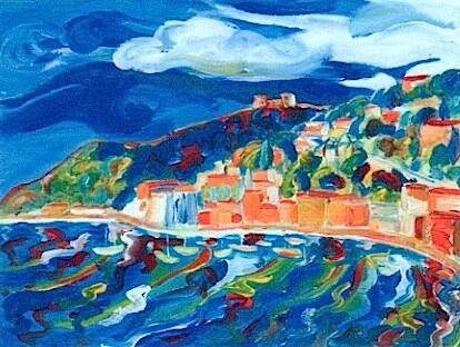 Painting titled "villefranche" by Simon Taylor, Original Artwork
