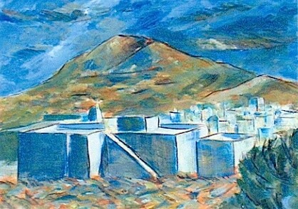 Painting titled "Santorini" by Simon Taylor, Original Artwork
