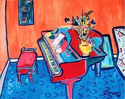 Pintura intitulada "Piano" por Simon Taylor, Obras de arte originais