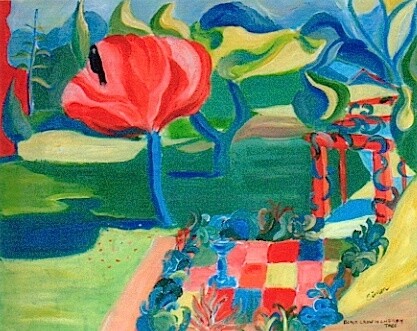 Painting titled "Ashtree garden" by Simon Taylor, Original Artwork