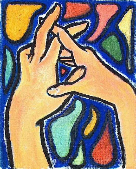 Painting titled "lovers hands" by Simon Taylor, Original Artwork