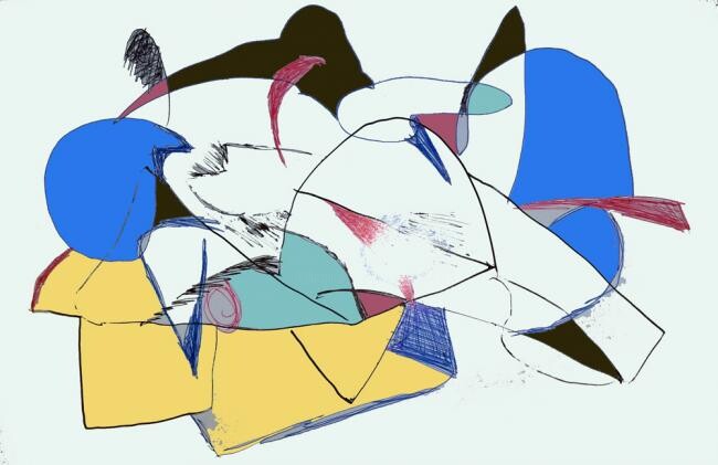 Desenho intitulada "abstrakt 3" por Simon Taylor, Obras de arte originais