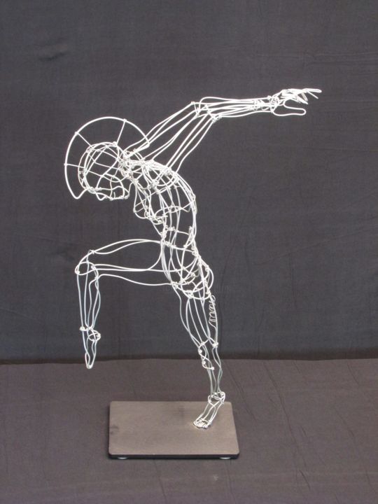 Sculpture titled "Dancer 26" by Simon Berson, Original Art, Metals