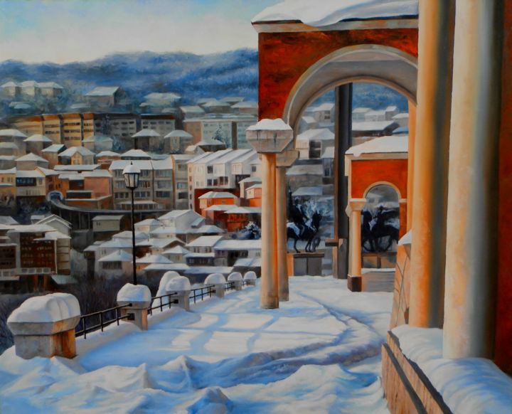 Painting titled "Winter dream" by Simona Yordanova, Original Artwork, Oil