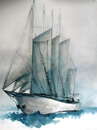 Malerei mit dem Titel "ship" von Simona Timofei, Original-Kunstwerk