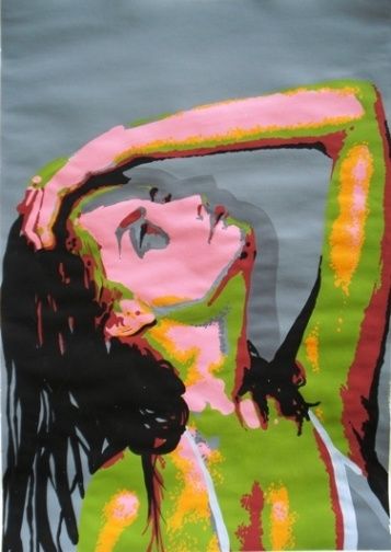 Malerei mit dem Titel "brunette woman" von Simona Timofei, Original-Kunstwerk