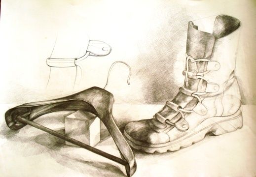 Pittura intitolato "boot" da Simona Timofei, Opera d'arte originale