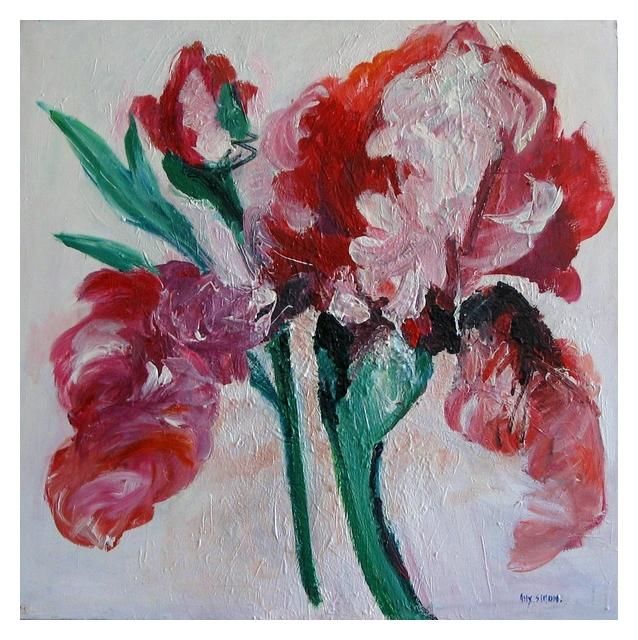 Malerei mit dem Titel "Iris Géant     Arti…" von Any Criss  Any Simon, Original-Kunstwerk, Öl