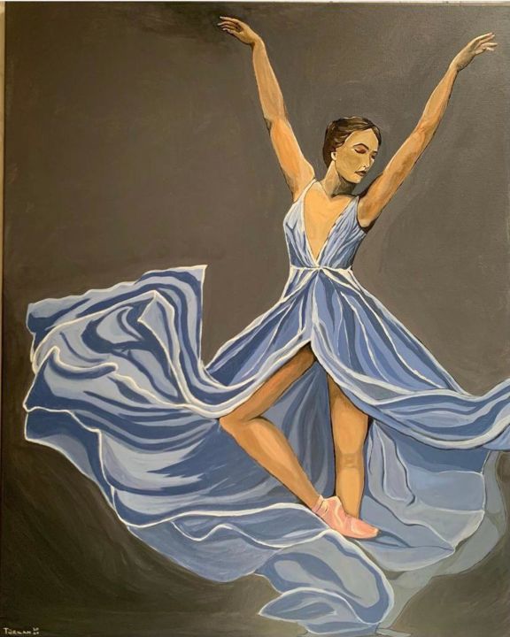 Schilderij getiteld "Dancer" door Turkan, Origineel Kunstwerk, Acryl