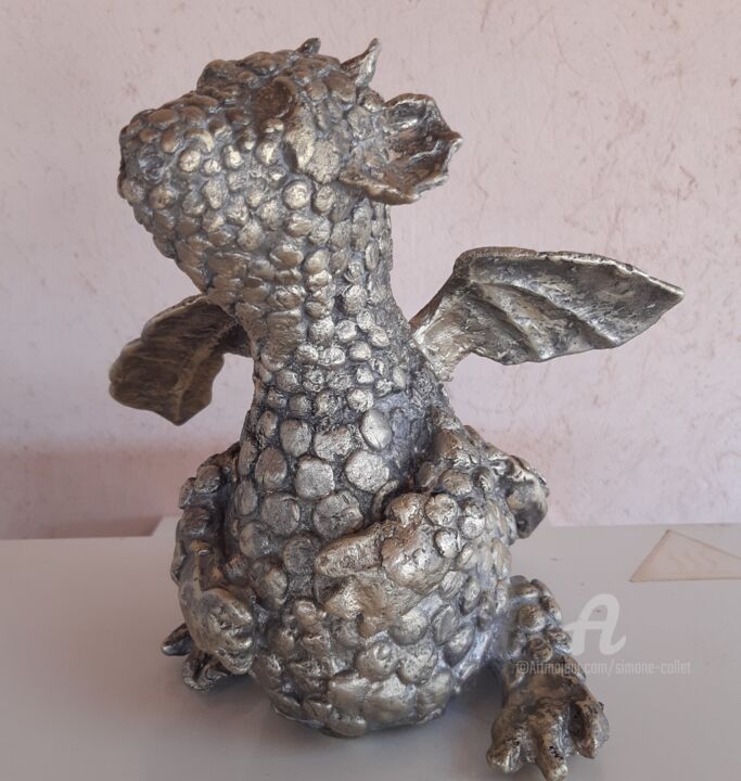 Rzeźba zatytułowany „dragon” autorstwa Simone Collet, Oryginalna praca, Brąz