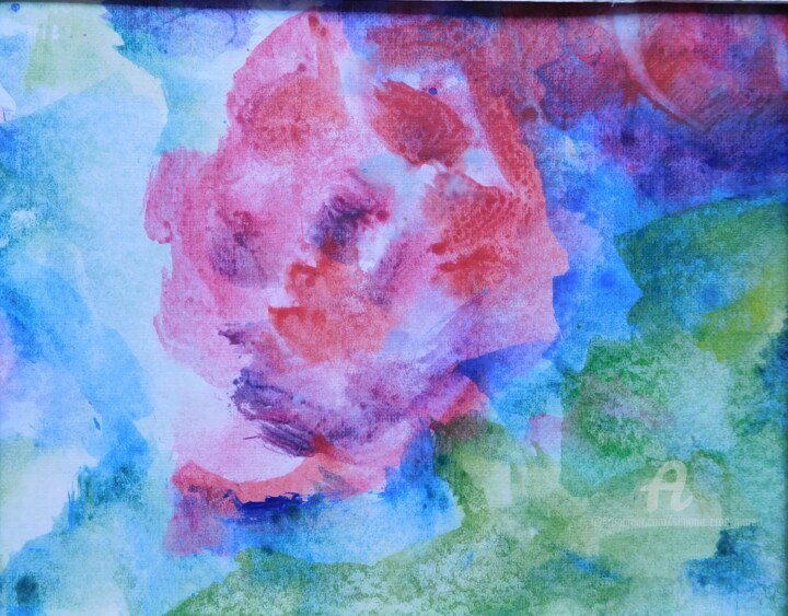 Картина под названием "Rose" - Simone Cros-Morea, Подлинное произведение искусства, Акрил