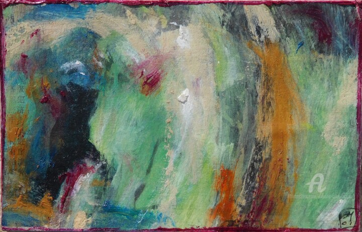 Painting titled "L'automne-je-danse" by Simone Cros-Morea, Original Artwork, Acrylic