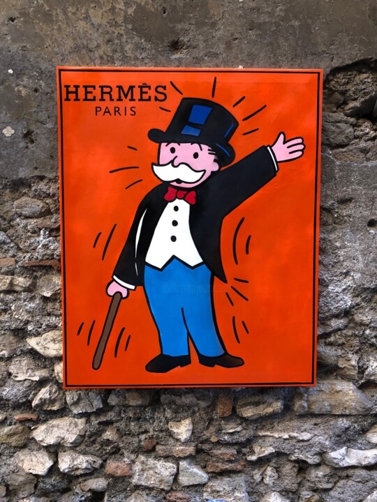 Mr Monopoly Vs Hermes Paris, Painting by Simone De Rosa
