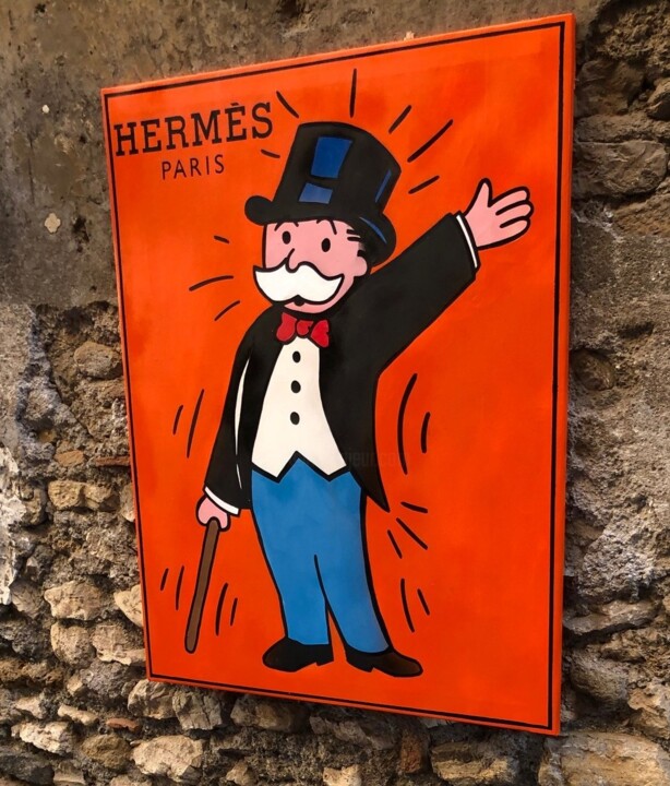 Mr Monopoly Vs Hermes Paris, Painting by Simone De Rosa