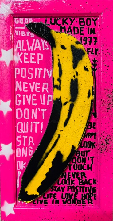 Malerei mit dem Titel "Vote Banana" von Simone De Rosa, Original-Kunstwerk, Acryl