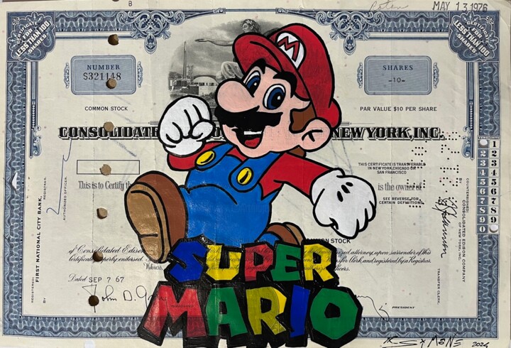 Dessin intitulée "Super Mario Common…" par Simone De Rosa, Œuvre d'art originale, Acrylique
