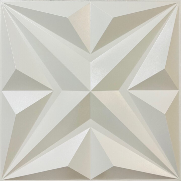 Skulptur mit dem Titel "White Corners" von Simone De Rosa, Original-Kunstwerk, Sprühfarbe Auf Holzplatte montiert
