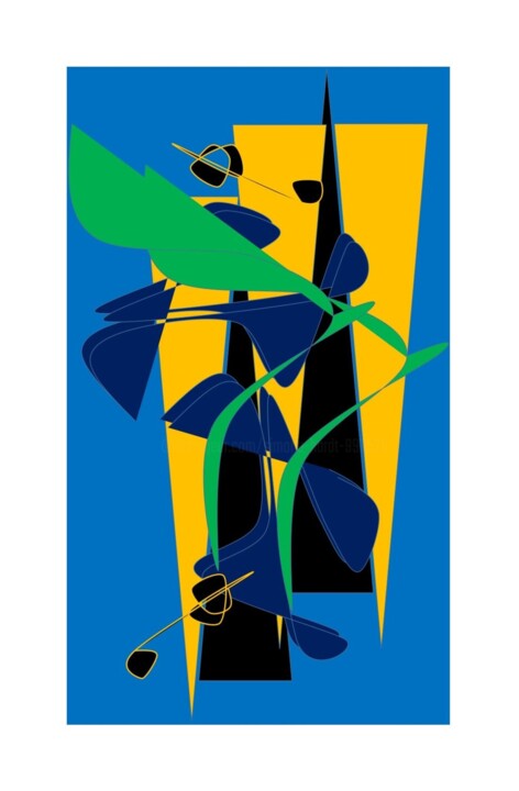 Digitale Kunst mit dem Titel "Patience in Blue -…" von Simone Hardt, Original-Kunstwerk, Digitale Malerei