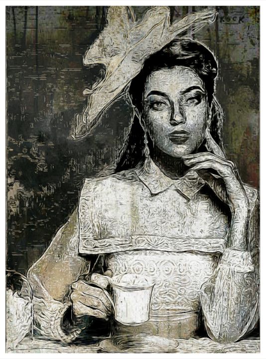 Arte digitale intitolato "COFFY TIME" da Simone Lazzarini, Opera d'arte originale, Pittura digitale