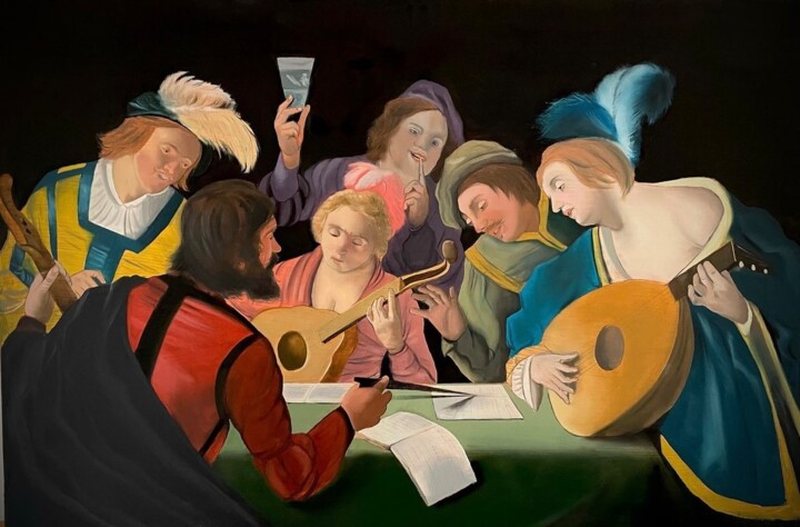 Pittura intitolato "The Concert - Ghera…" da Simone May, Opera d'arte originale, Olio