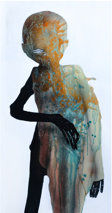 Картина под названием "Adamo" - Simone Miletta (Mīlĕs), Подлинное произведение искусства, Акрил Установлен на Деревянная рам…