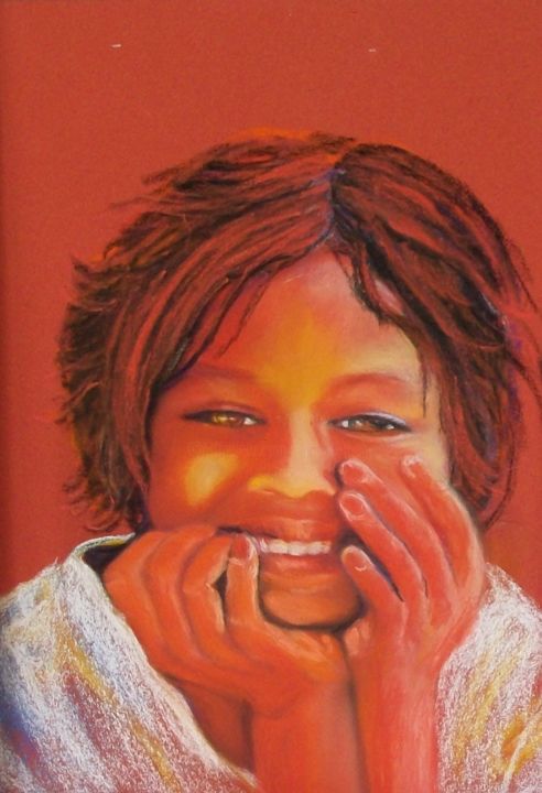 Peinture intitulée "265-Jahanara-Reine-…" par Simone Mugnier, Œuvre d'art originale, Pastel