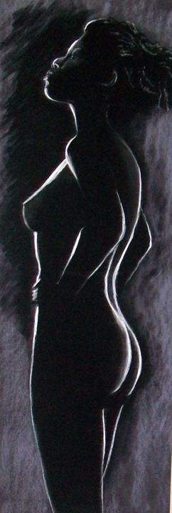 Painting titled "N°314 - Silhouette-…" by Simone Mugnier, Original Artwork, Pastel