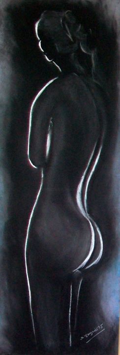 Painting titled "N°316 - silhouette-…" by Simone Mugnier, Original Artwork, Pastel