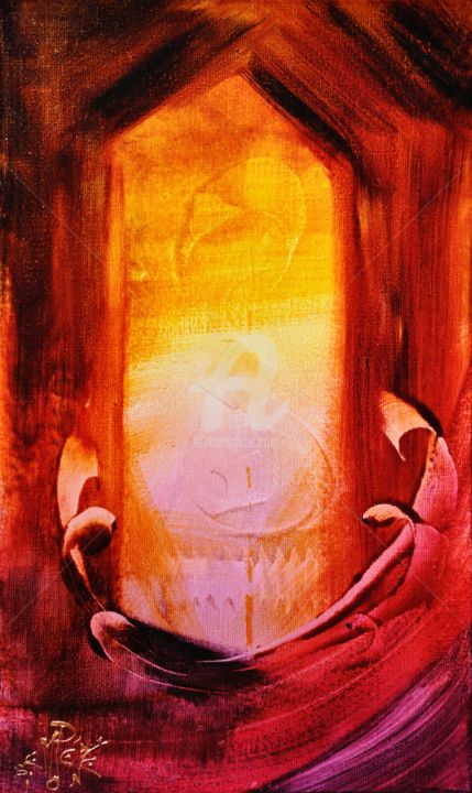 Картина под названием "apparition-30x50-s-…" - Simone Fleur Sempere, Подлинное произведение искусства, Масло