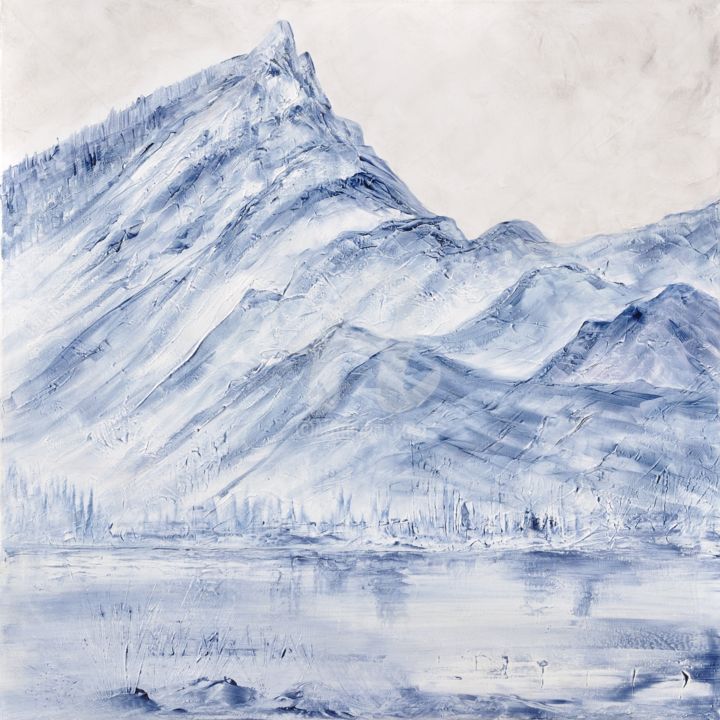 Картина под названием "Le Lac du Bourget e…" - Simone Fleur Sempere, Подлинное произведение искусства, Акрил