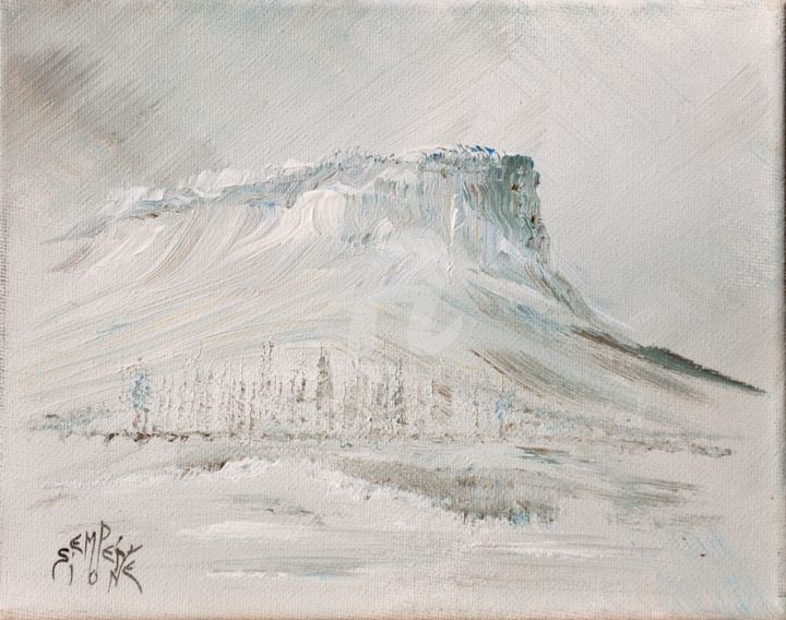 Painting titled "Le Mont Granier en…" by Simone Fleur Sempere, Original Artwork, Acrylic