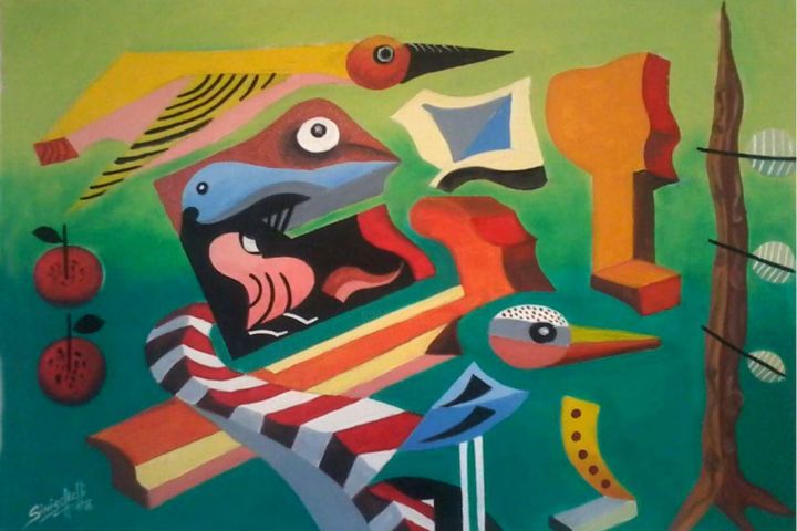 Pintura intitulada "Pato" por Domingos Siniscalchi Neto, Obras de arte originais, Óleo