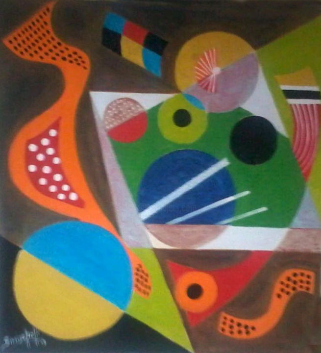 Pintura intitulada "abstrato" por Domingos Siniscalchi Neto, Obras de arte originais, Óleo