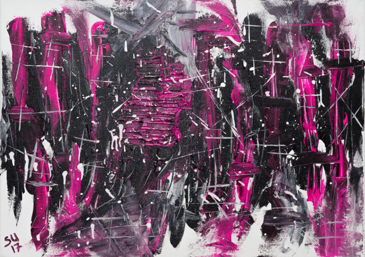 Schilderij getiteld "Pink is beautiful" door Simone Urbanietz-Preiss, Origineel Kunstwerk, Acryl