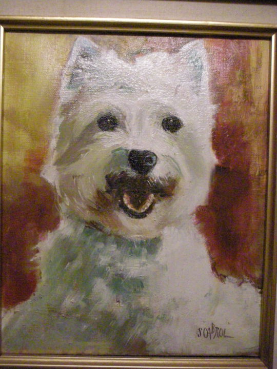 Le Petit Chien Blanc Painting By Simone Cabrol Artmajeur