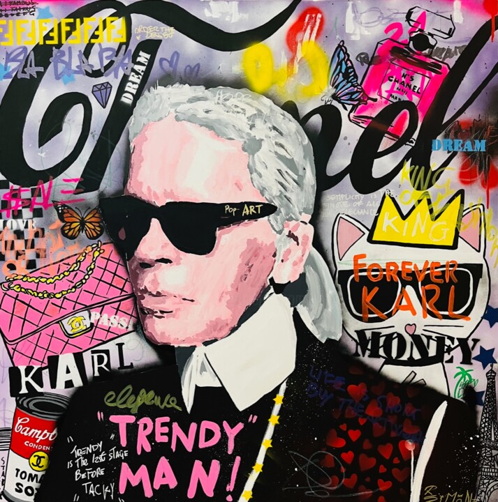 Civiel materiaal Onderzoek Trendy Man - Karl Lagerfeld Tribute, Painting by Simone De Rosa | Artmajeur