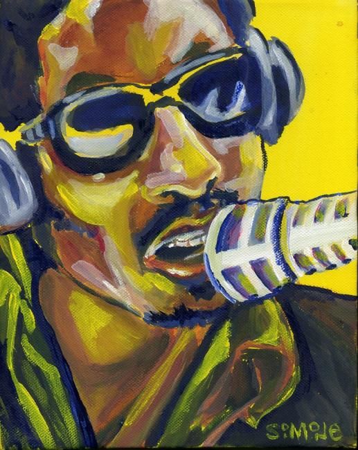 Painting titled "A Tribute to Stevie…" by Simone, Original Artwork, Acrylic