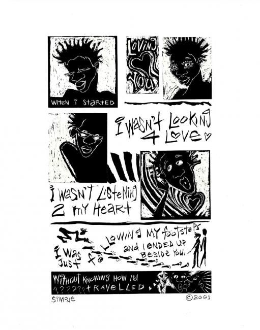 Κολάζ με τίτλο "When I Started Lovi…" από Simone, Αυθεντικά έργα τέχνης, Χαρτί