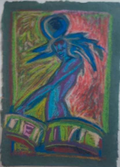 Dibujo titulada "Pan" por Simone, Obra de arte original, Pastel