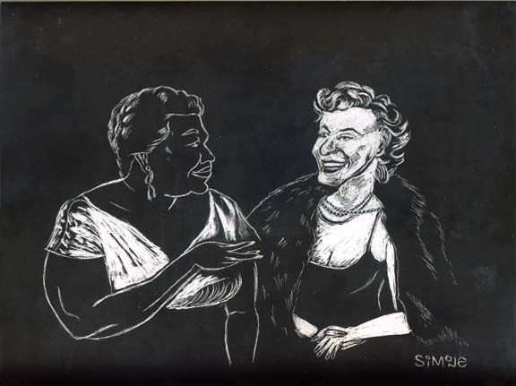 Drawing titled "Ella & Marilyn" by Simone, Original Artwork, Other