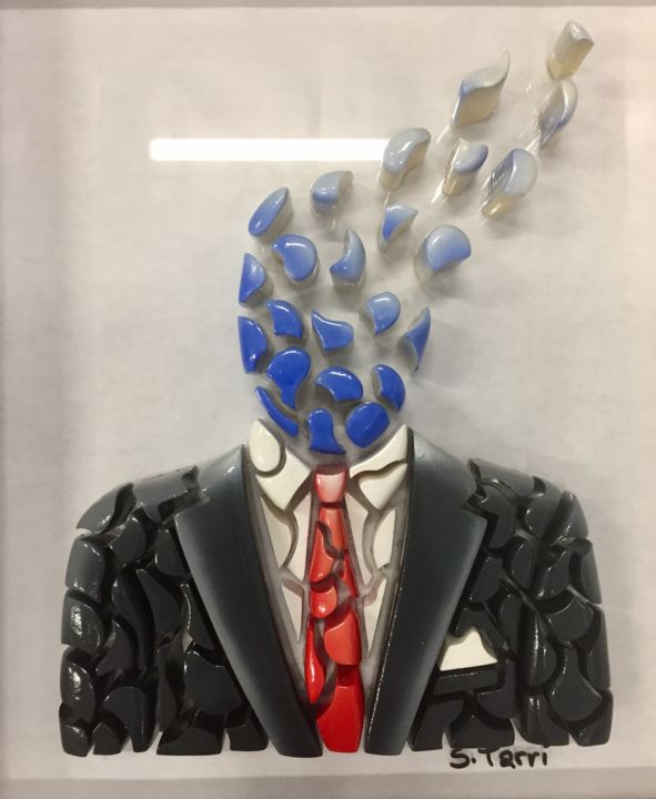 Γλυπτική με τίτλο "Free your mind ! -…" από Simone Parri, Αυθεντικά έργα τέχνης, Πλαστική ύλη Τοποθετήθηκε στο Plexiglass